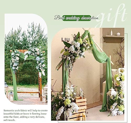 Wedding Arch Draping Fabric,1 Panel 28" x20ft Sage Green Wedding Arch Drapes for Ceremony Chiffon Fabric Drapes, alternate