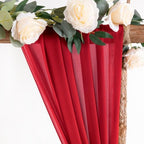 Wedding Arch Draping Fabric 1 Panel 29" x 19Ft Sheer Chiffon Curtain Drapes 6 Yards for Wedding Ceremony, alternate view 2
