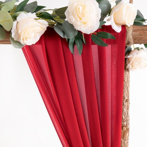 Wedding Arch Draping Fabric 1 Panel 29" x 19Ft Sheer Chiffon Curtain Drapes 6 Yards for Wedding Ceremony, alternate view 2