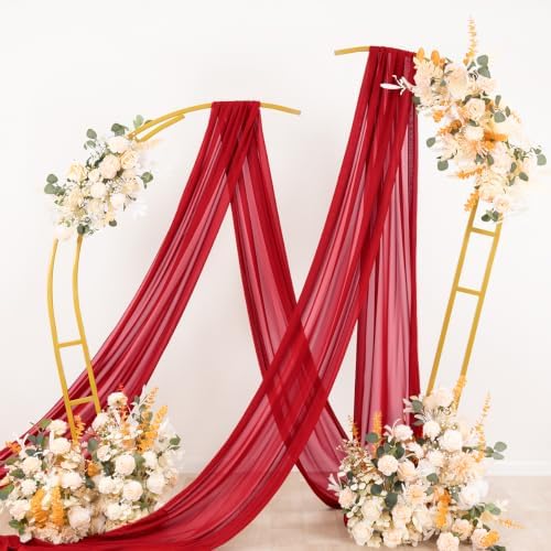 Wedding Arch Draping Fabric 1 Panel 29" x 19Ft Sheer Chiffon Curtain Drapes 6 Yards for Wedding Ceremony, alternate view 4