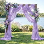 Wedding Arch Draping Fabric, 1 Panel 30" x 20Ft Lavender Sheer Curtain Drapes Extra Wide & Long Backdrop, alternate view 2