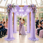 Wedding Arch Draping Fabric, 1 Panel 30" x 20Ft Lavender Sheer Curtain Drapes Extra Wide & Long Backdrop, alternate view 3