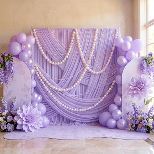 Wedding Arch Draping Fabric, 1 Panel 30" x 20Ft Lavender Sheer Curtain Drapes Extra Wide & Long Backdrop, alternate view 4