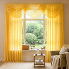 Wedding Arch Draping Fabric, 1 Panel 30" x 20Ft Yellow Sheer Curtain Drapes Extra Wide & Long Backdrop Curtains, alternate