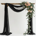 Wedding Arch Draping Fabric 1 Panel Black Sheer Backdrop Drapes in Black