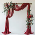 Wedding Arch Draping Fabric 1 Panel Burgundy Sheer Backdrop Drapes in Burgundy