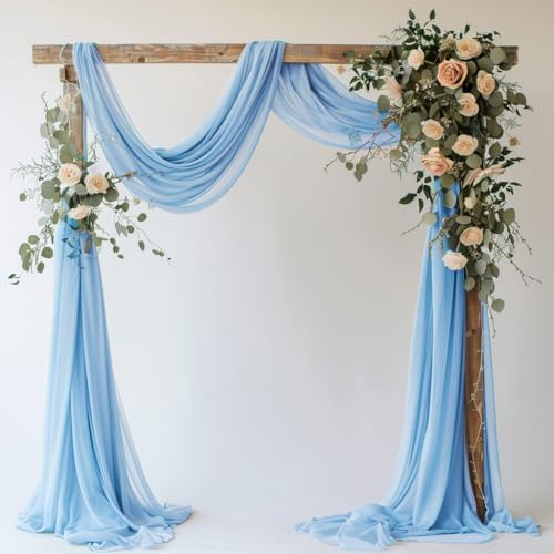 Wedding Arch Draping Fabric 1 Panel Dusty Blue Sheer Backdrop Drapes in Dusty Blue