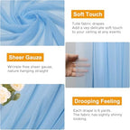 Wedding Arch Draping Fabric 1 Panel Dusty Blue Sheer Backdrop Drapes in Dusty Blue, alternate view 3