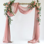 Wedding Arch Draping Fabric 1 Panel Dusty Rose Sheer Backdrop Drapes in Dusty Rose