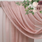 Wedding Arch Draping Fabric 1 Panel Dusty Rose Sheer Backdrop Drapes in Dusty Rose, alternate view 4