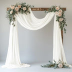 Wedding Arch Draping Fabric 1 Panel Ivory Sheer Backdrop Drapes in Ivory