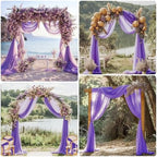 Wedding Arch Draping Fabric 1 Panel Lavender Purple Sheer Backdrop in Lavender Purple, alternate view 6