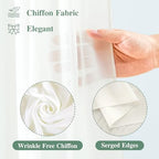 Wedding Arch Draping Fabric, 2 Panels 18FT Beige Sheer Backdrop Curtain Chiffon Fabric Drapery Voile Scarf, alternate view 2