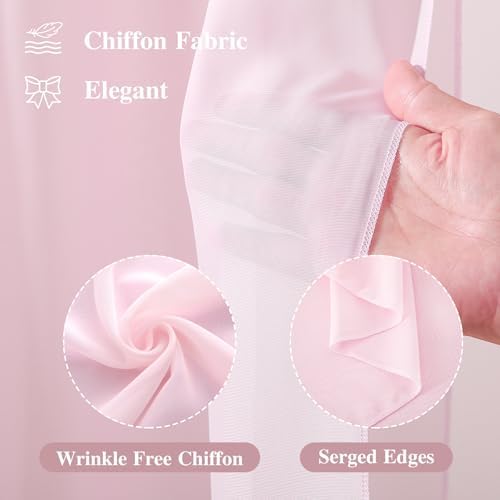 Wedding Arch Draping Fabric 2 Panels 18Ft Blush Chiffon Fabric Drapes Arbor Drapery for Wedding Ceremony, alternate view 2