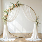Wedding Arch Draping Fabric, 2 Panels 18FT Cream White Sheer Backdrop Curtain Chiffon Fabric Drapery Voile Scarf, alternate