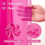 Wedding Arch Draping Fabric, 2 Panels 18FT Hot Pink Sheer Backdrop Curtain Chiffon Fabric Drapery Voile Scarf, alternate view