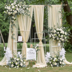 Wedding Arch Draping Fabric, 2 Panels 18FT Nude Sheer Backdrop Curtain Chiffon Fabric Drapery Voile Scarf, alternate view 5