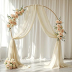 Wedding Arch Draping Fabric, 2 Panels 18FT Nude Sheer Backdrop Curtain Chiffon Fabric Drapery Voile Scarf, alternate view 6