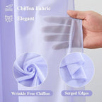 Wedding Arch Draping Fabric, 2 Panels 18FT Purple Sheer Backdrop Curtain Chiffon Fabric Drapery Voile Scarf, alternate view 2
