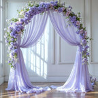 Wedding Arch Draping Fabric, 2 Panels 18FT Purple Sheer Backdrop Curtain Chiffon Fabric Drapery Voile Scarf, alternate view 5