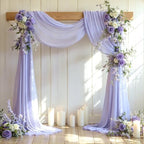Wedding Arch Draping Fabric, 2 Panels 18FT Purple Sheer Backdrop Curtain Chiffon Fabric Drapery Voile Scarf, alternate view 7