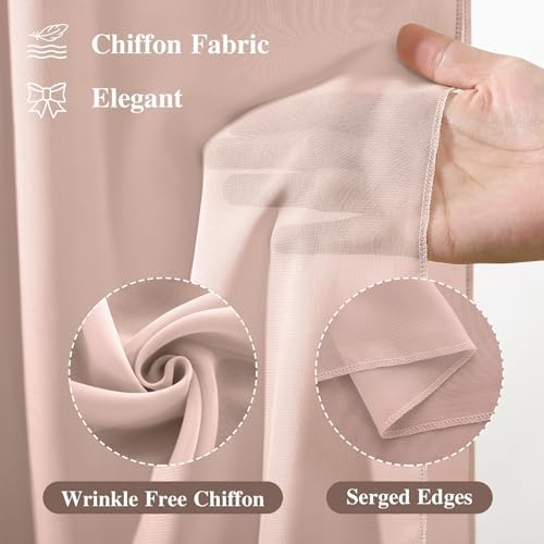 Wedding Arch Draping Fabric, 2 Panels 18FT Taupe Sheer Backdrop Curtain Chiffon Fabric Drapery Voile Scarf, alternate view 2