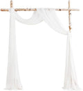 Wedding Arch Draping Fabric 2 Panels 19Ft White Chiffon Fabric Drapes Arbor Drapery Wedding Ceremony Reception