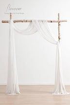 Wedding Arch Draping Fabric 2 Panels 19Ft White Chiffon Fabric Drapes Arbor Drapery Wedding Ceremony Reception, alternate