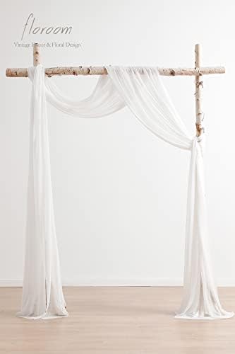 Wedding Arch Draping Fabric 2 Panels 19Ft White Chiffon Fabric Drapes Arbor Drapery Wedding Ceremony Reception, alternate