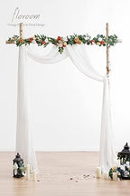 Wedding Arch Draping Fabric 2 Panels 19Ft White Chiffon Fabric Drapes Arbor Drapery Wedding Ceremony Reception, alternate