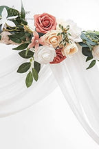Wedding Arch Draping Fabric 2 Panels 19Ft White Chiffon Fabric Drapes Arbor Drapery Wedding Ceremony Reception, alternate