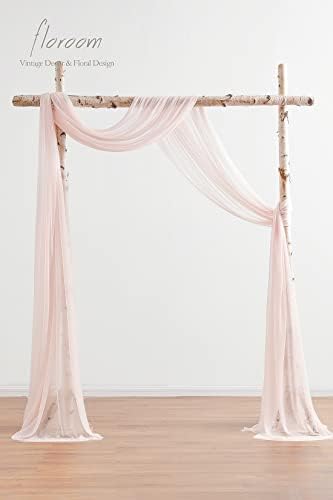 Wedding Arch Draping Fabric 2 Panels 20Ft Blush Chiffon Fabric Drapes Arbor Drapery Wedding Ceremony Reception, alternate