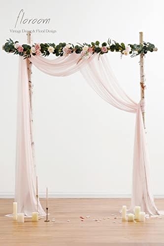 Wedding Arch Draping Fabric 2 Panels 20Ft Blush Chiffon Fabric Drapes Arbor Drapery Wedding Ceremony Reception, alternate