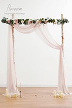Wedding Arch Draping Fabric 2 Panels 20Ft Blush Chiffon Fabric Drapes Arbor Drapery Wedding Ceremony Reception, alternate