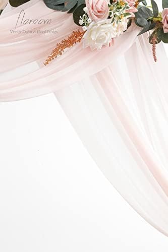 Wedding Arch Draping Fabric 2 Panels 20Ft Blush Chiffon Fabric Drapes Arbor Drapery Wedding Ceremony Reception, alternate