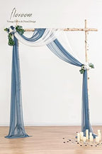 Wedding Arch Draping Fabric 2 Panels 20Ft Chiffon Fabric Drapes Arbor Drapery Wedding Ceremony Reception Swag, alternate view