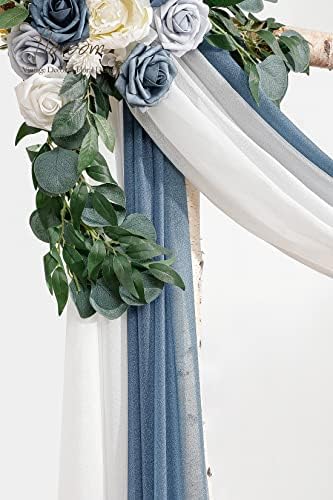 Wedding Arch Draping Fabric 2 Panels 20Ft Chiffon Fabric Drapes Arbor Drapery Wedding Ceremony Reception Swag, alternate view