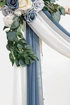 Wedding Arch Draping Fabric 2 Panels 20Ft Chiffon Fabric Drapes Arbor Drapery Wedding Ceremony Reception Swag, alternate view