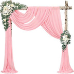 Wedding Arch Draping Fabric 2 Panels 20Ft Length x 28" Width Blush Pink Photography Arch Drapes Chiffon Fabric