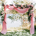 Wedding Arch Draping Fabric 2 Panels 20Ft Length x 28" Width Blush Pink Photography Arch Drapes Chiffon Fabric, alternate