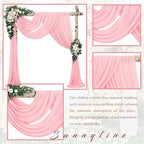 Wedding Arch Draping Fabric 2 Panels 20Ft Length x 28" Width Blush Pink Photography Arch Drapes Chiffon Fabric, alternate