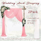 Wedding Arch Draping Fabric 2 Panels 20Ft Length x 28" Width Blush Pink Photography Arch Drapes Chiffon Fabric, alternate