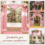 Wedding Arch Draping Fabric 2 Panels 20Ft Length x 28" Width Blush Pink Photography Arch Drapes Chiffon Fabric, alternate