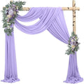 Wedding Arch Draping Fabric 2 Panels 20Ft Length x 28" Width Lilac Arch Drapes Chiffon Fabric Sheer Curtains