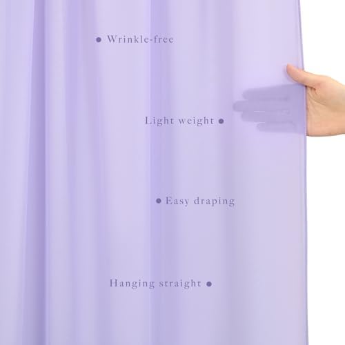 Wedding Arch Draping Fabric 2 Panels 20Ft Length x 28" Width Lilac Arch Drapes Chiffon Fabric Sheer Curtains, alternate view