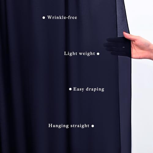 Wedding Arch Draping Fabric 2 Panels 20Ft Length x 28" Width Navy Blue Arch Drapes Chiffon Fabric Sheer Curtains, alternate