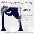 Wedding Arch Draping Fabric 2 Panels 20Ft Length x 28" Width Navy Blue Arch Drapes Chiffon Fabric Sheer Curtains, alternate