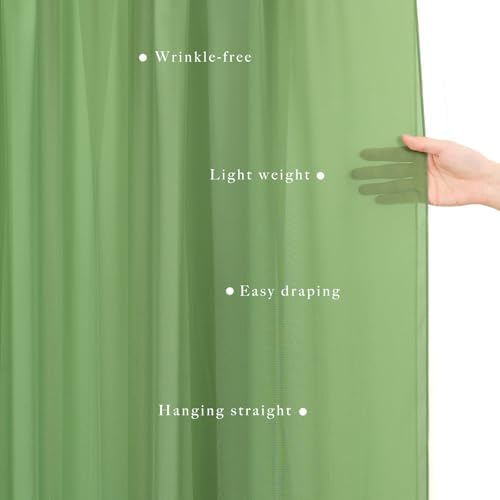 Wedding Arch Draping Fabric 2 Panels 20Ft Length x 28" Width Sage Green Arch Drapes Chiffon Fabric Sheer, alternate view 5