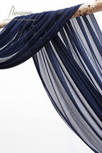 Wedding Arch Draping Fabric 2 Panels 20Ft Navy Blue Chiffon Fabric Drapes Arbor Drapery Wedding Ceremony, alternate view 3