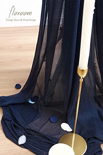 Wedding Arch Draping Fabric 2 Panels 20Ft Navy Blue Chiffon Fabric Drapes Arbor Drapery Wedding Ceremony, alternate view 5